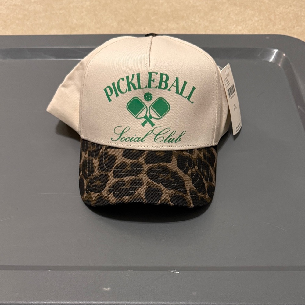Anthropologie White and Brown Pickleball Hat